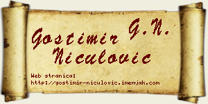 Gostimir Niculović vizit kartica